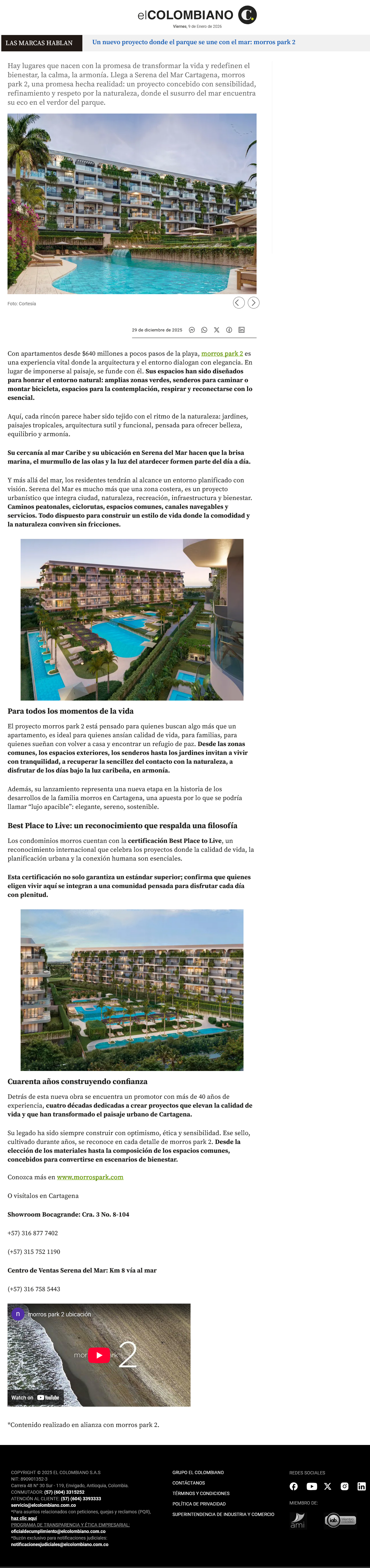 Un nuevo proyecto donde el parque se une con el mar: morros park 2